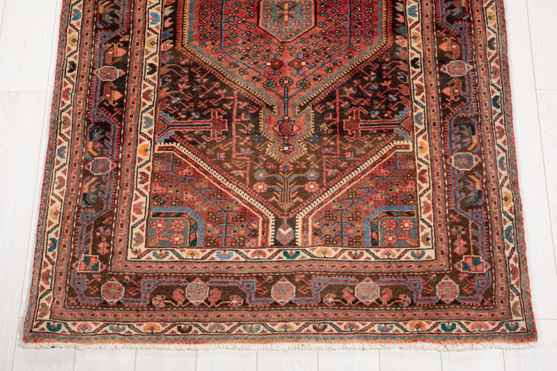 12' 6" x 4' Excellent Hand-Knotted Antique Collectible Tribal Runner Rug - Yasi & Fara 