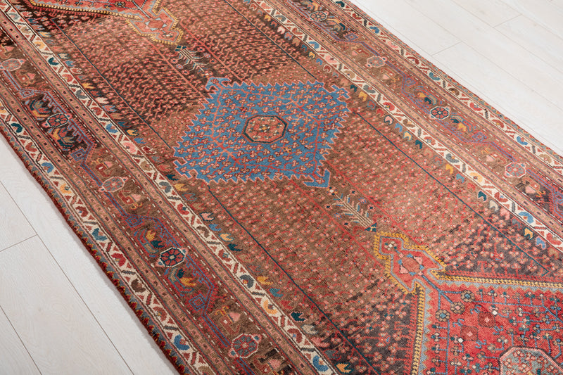 12' 6" x 4' Excellent Hand-Knotted Antique Collectible Tribal Runner Rug - Yasi & Fara 