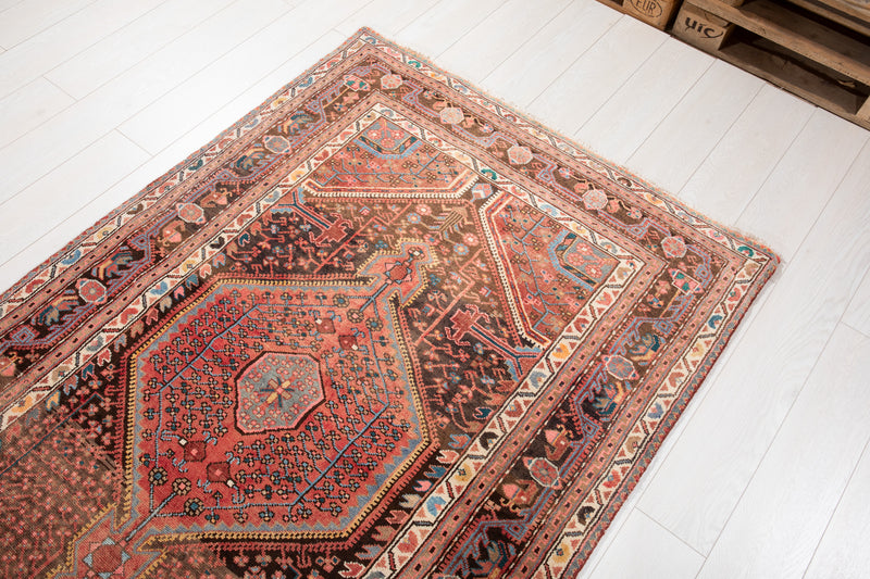 12' 6" x 4' Excellent Hand-Knotted Antique Collectible Tribal Runner Rug - Yasi & Fara 