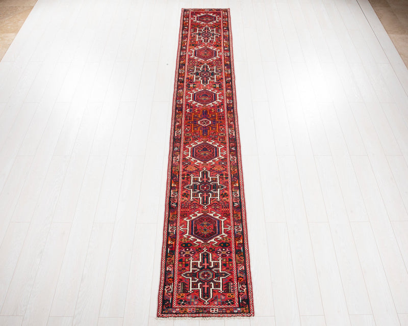 11' 5" x 1' 10" Excellent Hand-Knotted Vintage Collectible Tribal Runner Rug - Yasi & Fara 