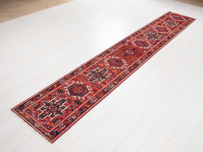 11' 5" x 1' 10" Excellent Hand-Knotted Vintage Collectible Tribal Runner Rug - Yasi & Fara 