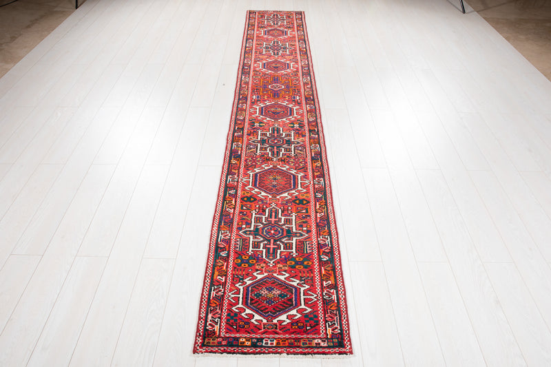 11' 5" x 1' 10" Excellent Hand-Knotted Vintage Collectible Tribal Runner Rug - Yasi & Fara 