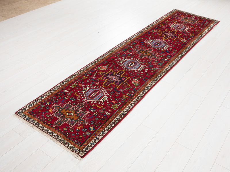 9' 5" x 2' 5" Excellent Hand-Knotted Vintage Tribal Runner Rug - Yasi & Fara 