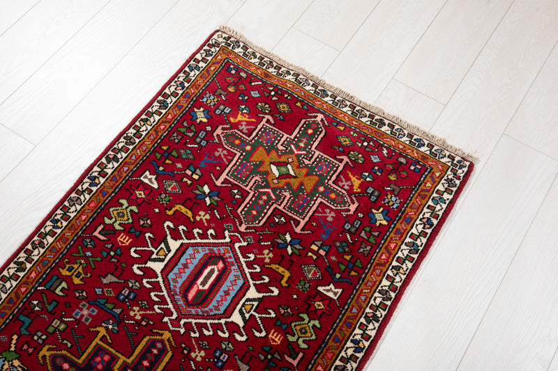 9' 5" x 2' 5" Excellent Hand-Knotted Vintage Tribal Runner Rug - Yasi & Fara 