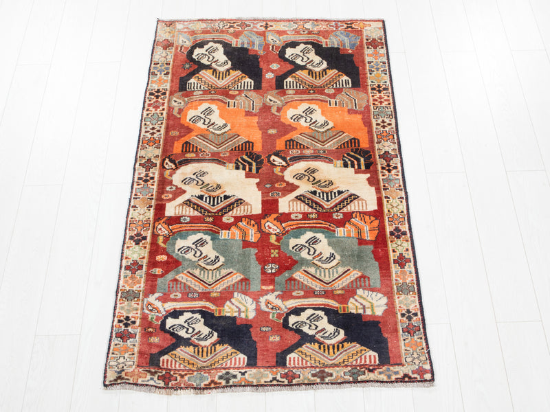 5' 3" x 3' 2" Excellent Hand-Knotted Antique Collectible Tribal Rug - Yasi & Fara 