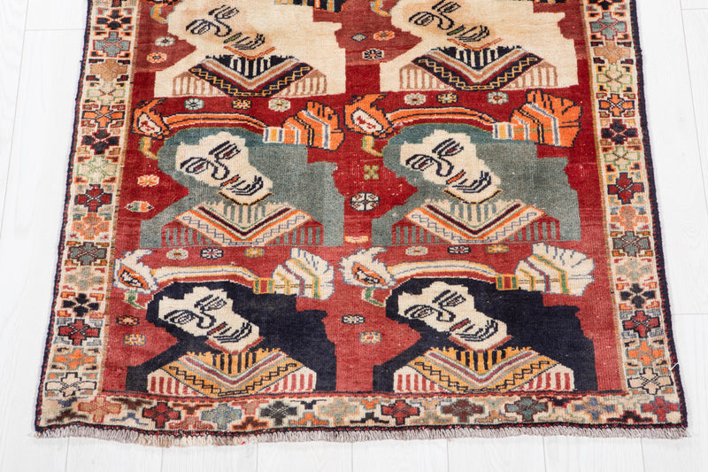5' 3" x 3' 2" Excellent Hand-Knotted Antique Collectible Tribal Rug - Yasi & Fara 