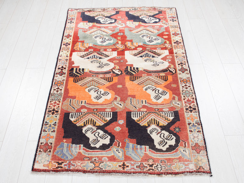 5' 3" x 3' 2" Excellent Hand-Knotted Antique Collectible Tribal Rug - Yasi & Fara 