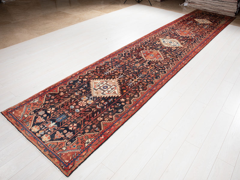 17' 1" x 3' 5" Excellent Hand-Knotted Vintage Collectible Tribal Runner Rug - Yasi & Fara 