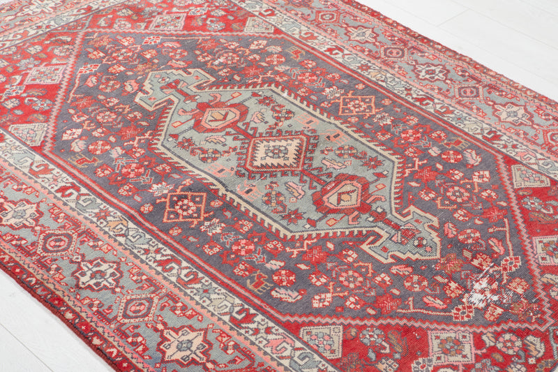6' 1" x 4' 3" Excellent Hand-Knotted Antique Distressed Tribal Rug - Yasi & Fara 