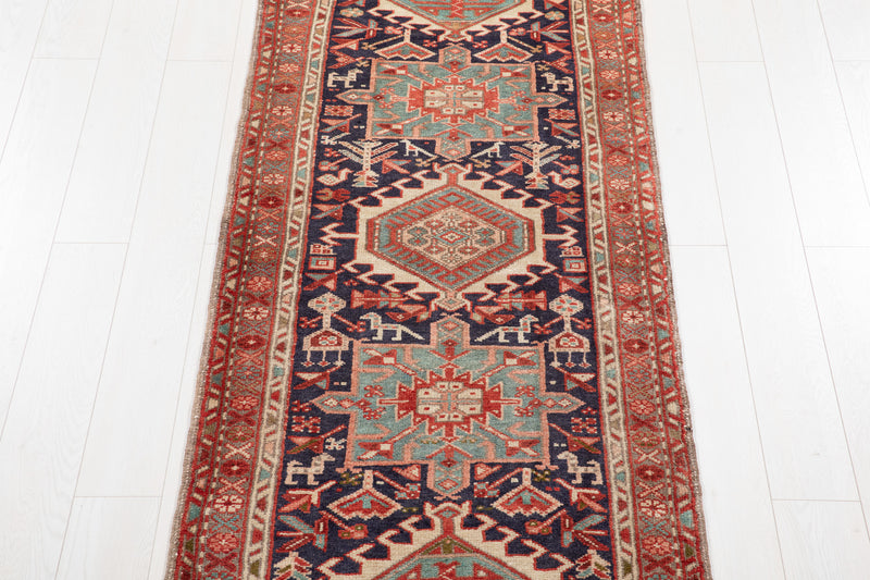 10' 9" x 2' 10" Excellent Hand-Knotted Antique Collectible Tribal Runner Rug - Yasi & Fara 