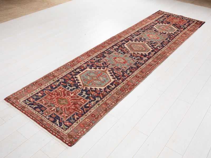 10' 9" x 2' 10" Excellent Hand-Knotted Antique Collectible Tribal Runner Rug - Yasi & Fara 