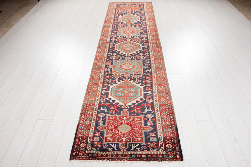10' 9" x 2' 10" Excellent Hand-Knotted Antique Collectible Tribal Runner Rug - Yasi & Fara 