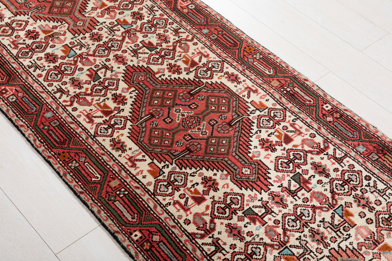 10' 11" x 2' 7" Excellent Hand-Knotted Collectible Vintage Tribal Runner Rug - Yasi & Fara 