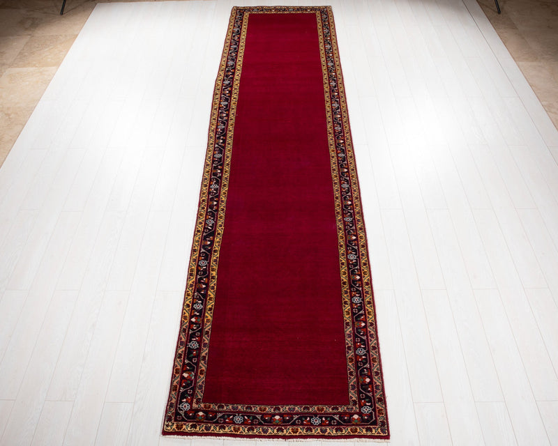 13' 10" x 3' 5" Excellent Hand-Knotted Vintage Collectible Runner Rug - Yasi & Fara 