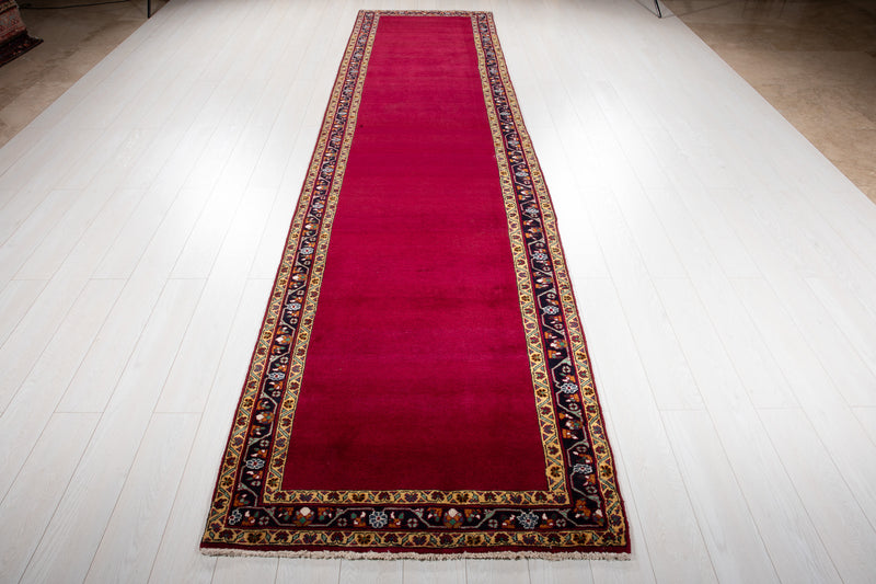 13' 10" x 3' 5" Excellent Hand-Knotted Vintage Collectible Runner Rug - Yasi & Fara 