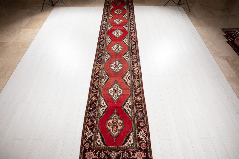 17' 2" x 3' 1" Excellent Hand-Knotted Vintage Long Tribal Runner Rug - Yasi & Fara 