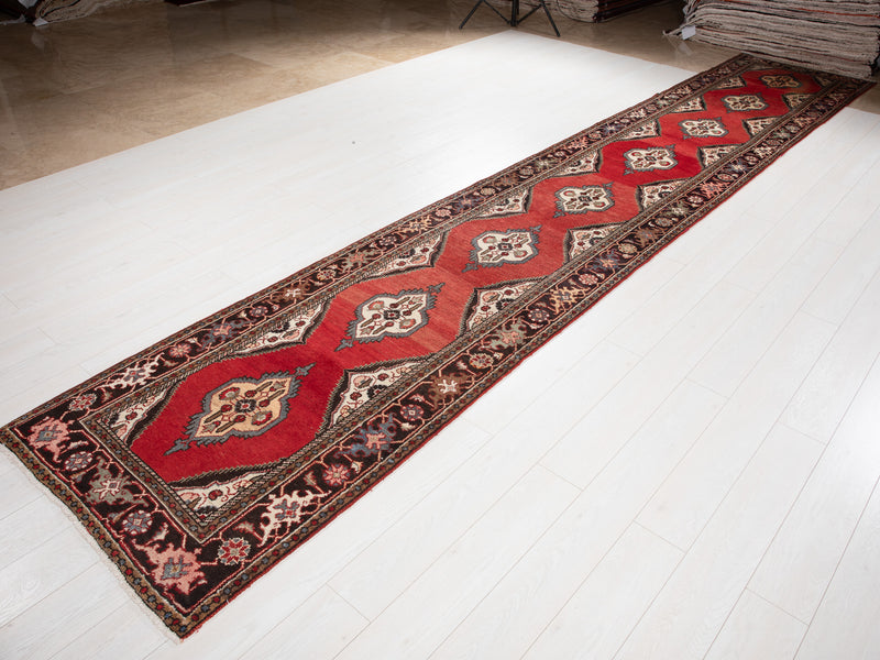 17' 2" x 3' 1" Excellent Hand-Knotted Vintage Long Tribal Runner Rug - Yasi & Fara 