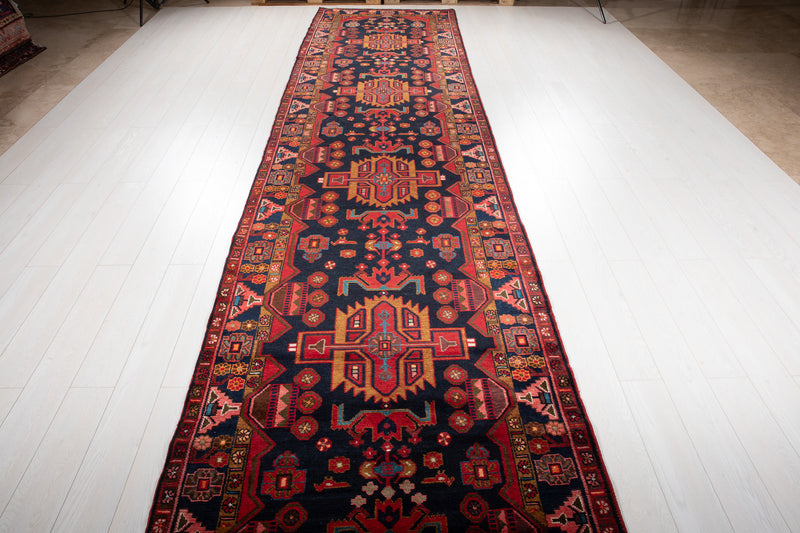 17' 10" x 4' Excellent Hand-Knotted Vintage Collectible Tribal Runner Rug - Yasi & Fara 