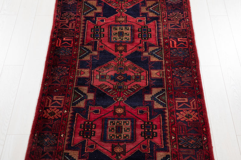 10' 1" x 3' 9" Excellent Hand-Knotted Vintage Tribal Runner Rug - Yasi & Fara 
