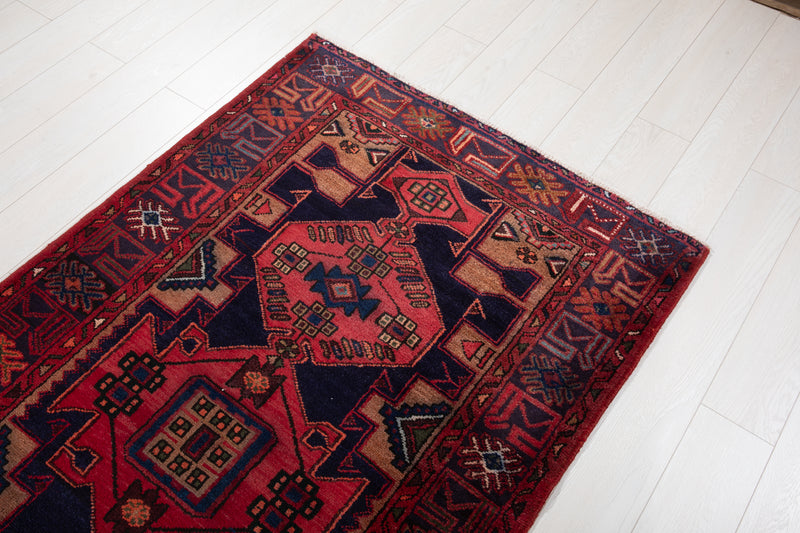 10' 1" x 3' 9" Excellent Hand-Knotted Vintage Tribal Runner Rug - Yasi & Fara 