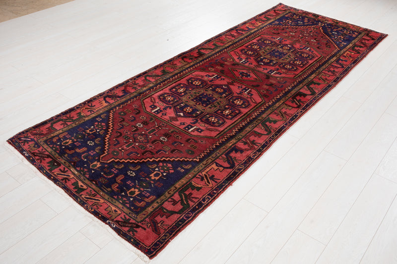 9' 11" x 3' 8" Excellent Hand-Knotted Vintage Tribal Runner Rug - Yasi & Fara 