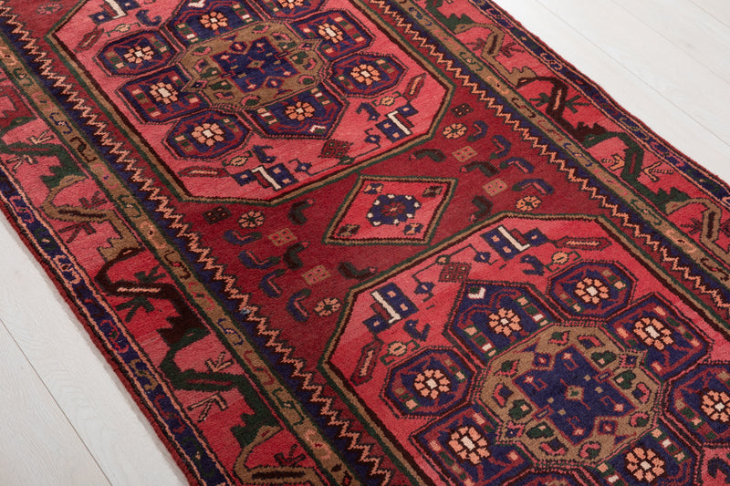 9' 11" x 3' 8" Excellent Hand-Knotted Vintage Tribal Runner Rug - Yasi & Fara 