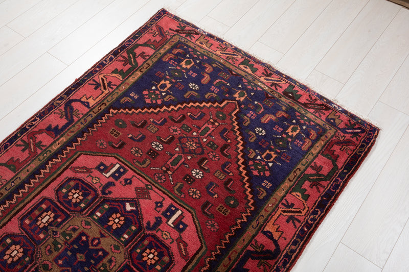 9' 11" x 3' 8" Excellent Hand-Knotted Vintage Tribal Runner Rug - Yasi & Fara 