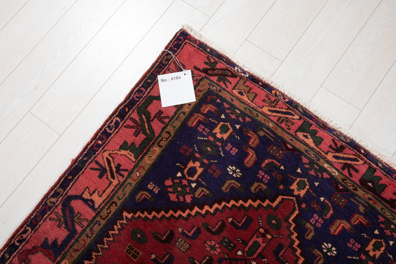 9' 11" x 3' 8" Excellent Hand-Knotted Vintage Tribal Runner Rug - Yasi & Fara 