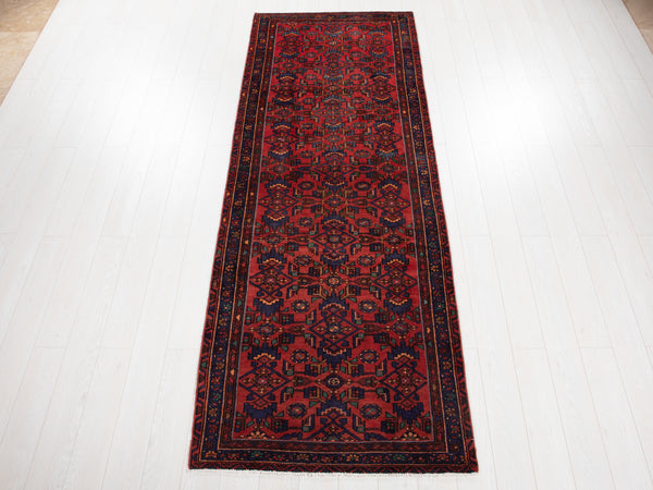 9' 11" x 3' 7" Excellent Hand-Knotted Vintage Tribal Runner Rug - Yasi & Fara 