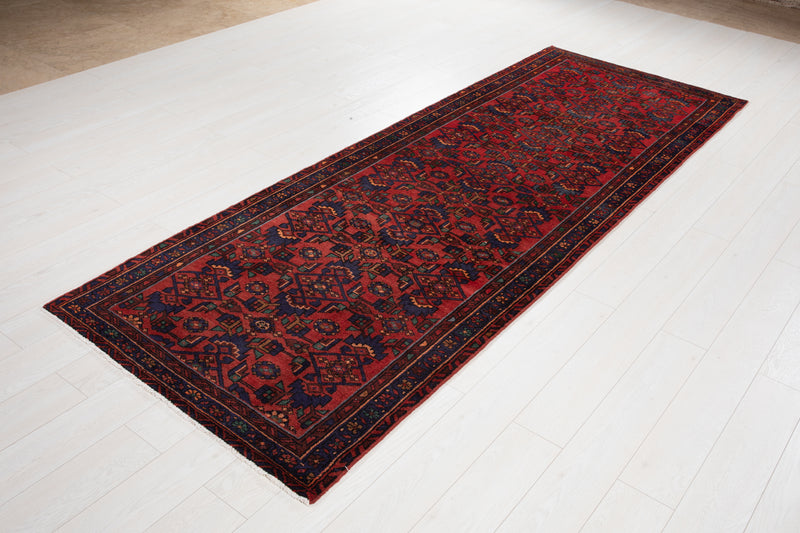 9' 11" x 3' 7" Excellent Hand-Knotted Vintage Tribal Runner Rug - Yasi & Fara 