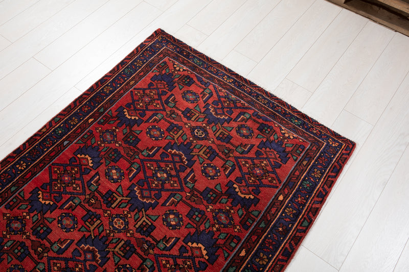 9' 11" x 3' 7" Excellent Hand-Knotted Vintage Tribal Runner Rug - Yasi & Fara 