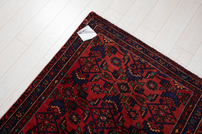 9' 11" x 3' 7" Excellent Hand-Knotted Vintage Tribal Runner Rug - Yasi & Fara 