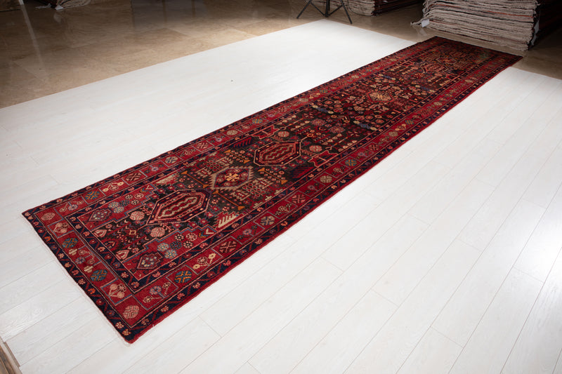16' 4" x 3' 6" Excellent Hand-Knotted Collectible Vintage Tribal Runner Rug - Yasi & Fara 