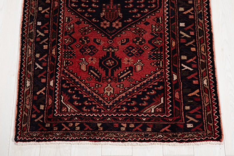 9' 6" x 3' 4" Excellent Hand-Knotted Vintage Tribal Runner Rug - Yasi & Fara 