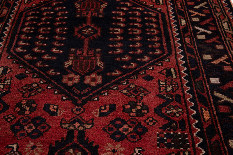 9' 6" x 3' 4" Excellent Hand-Knotted Vintage Tribal Runner Rug - Yasi & Fara 