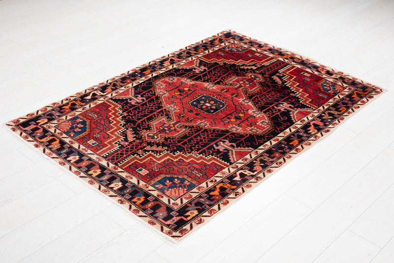 5' 5" x 3' 8" Excellent Hand-Knotted Vintage Collectible Tribal Rug - Yasi & Fara 