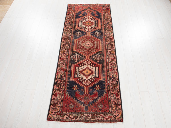 9' 6" x 3' 5" Excellent Hand-Knotted Vintage Tribal Runner Rug - Yasi & Fara 