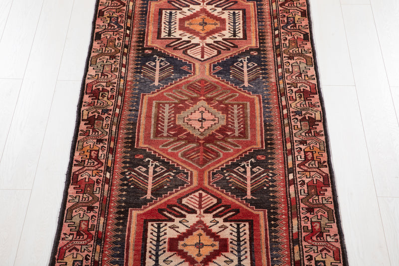 9' 6" x 3' 5" Excellent Hand-Knotted Vintage Tribal Runner Rug - Yasi & Fara 