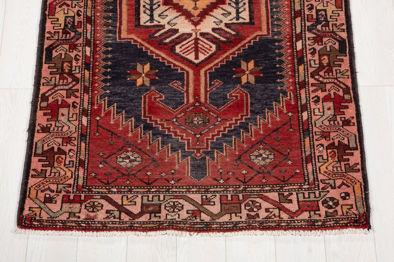9' 6" x 3' 5" Excellent Hand-Knotted Vintage Tribal Runner Rug - Yasi & Fara 