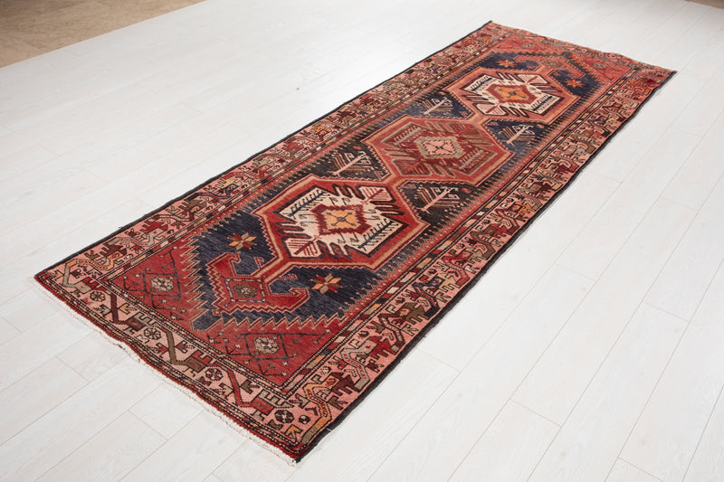 9' 6" x 3' 5" Excellent Hand-Knotted Vintage Tribal Runner Rug - Yasi & Fara 