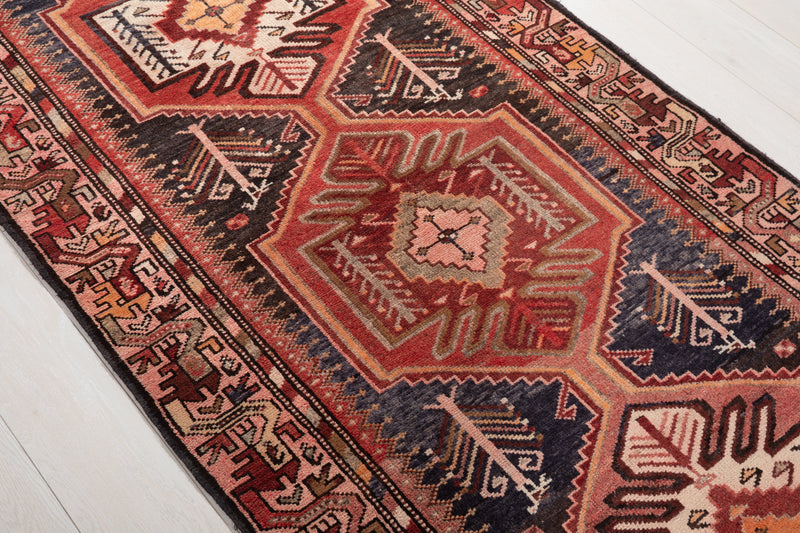 9' 6" x 3' 5" Excellent Hand-Knotted Vintage Tribal Runner Rug - Yasi & Fara 