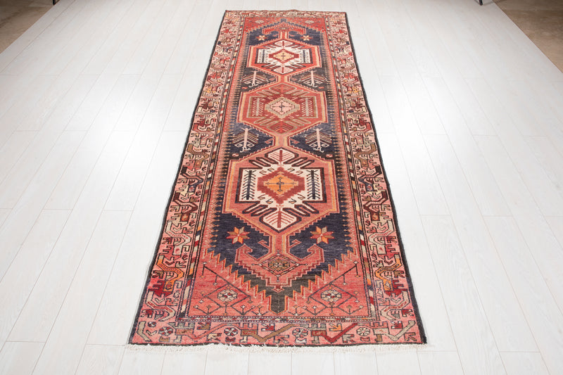 9' 6" x 3' 5" Excellent Hand-Knotted Vintage Tribal Runner Rug - Yasi & Fara 
