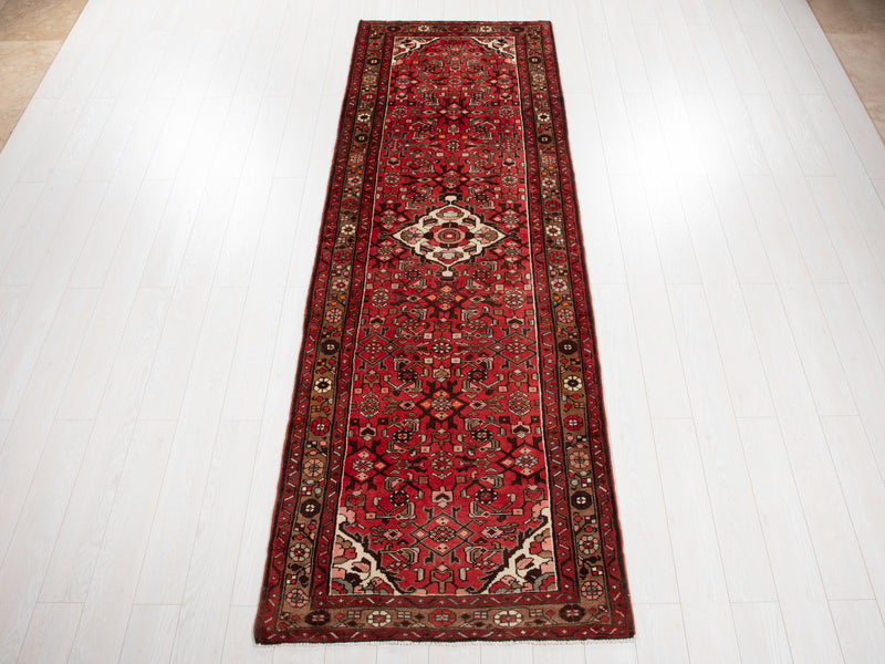 10' 4" x 3' 6" Excellent Hand-Knotted Vintage Tribal Runner Rug - Yasi & Fara 