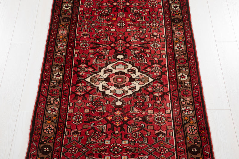 10' 4" x 3' 6" Excellent Hand-Knotted Vintage Tribal Runner Rug - Yasi & Fara 