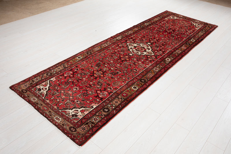 10' 4" x 3' 6" Excellent Hand-Knotted Vintage Tribal Runner Rug - Yasi & Fara 