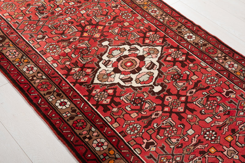 10' 4" x 3' 6" Excellent Hand-Knotted Vintage Tribal Runner Rug - Yasi & Fara 