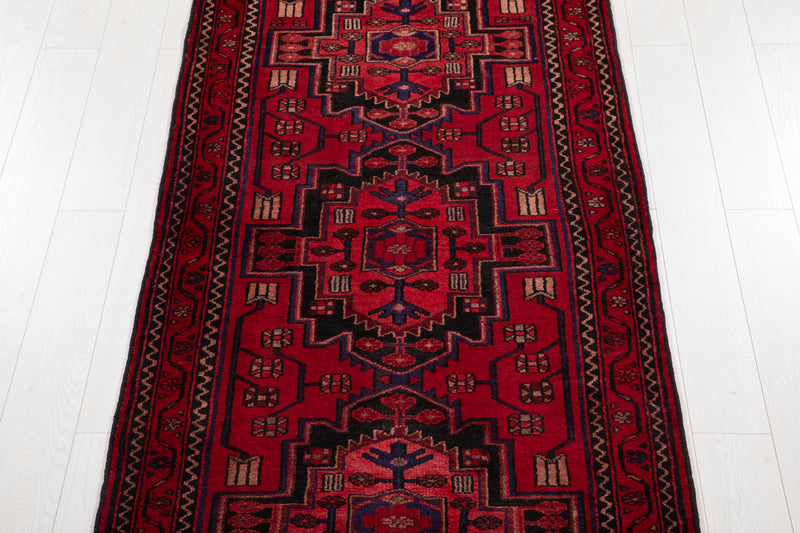 10' 2" x 3' 6" Excellent Hand-Knotted Vintage Tribal Runner Rug - Yasi & Fara 