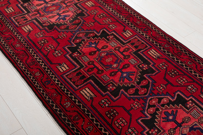 10' 2" x 3' 6" Excellent Hand-Knotted Vintage Tribal Runner Rug - Yasi & Fara 