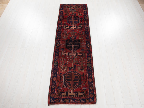 9' 6" x 2' 8" Excellent Hand-Knotted Vintage Tribal Runner Rug - Yasi & Fara 