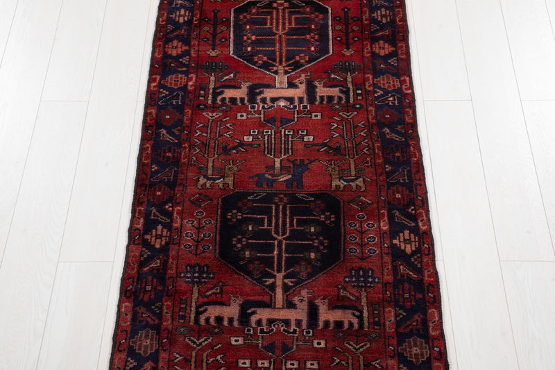9' 6" x 2' 8" Excellent Hand-Knotted Vintage Tribal Runner Rug - Yasi & Fara 